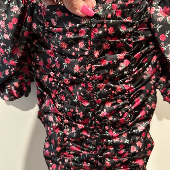 EUC, FOR LOVE & LEMONS, XSm, Black & Pink floral dress, Gorgeous! Corset look. - Picture 10 of 14